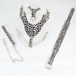 Naastud nahast koerarakmed, needid kaelarihma ja jalutusrihma komplekti keskmise suurusega koertele XS 38-46CM