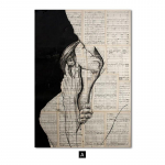 Vintage plakat H&auml;rrasmees, naine l&otilde;uendiprint Lilled Paber Abstraktne Seinakunst Maalimine Retropildid elutoa sisekujunduseks A4 21x30cm No Frame