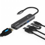 Mitme USB 3.0 pordiga 4k adapter jaoturiga 3-pordiline USB-jaotur Usb-c laadimist&uuml;&uuml;p C Macbooki USB-jaoturi s&uuml;learvuti dokkimisjaam HD502