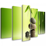 Viieosaline pildil&otilde;uenditr&uuml;kk GREEN Stones Bamboo Zen 100x70 roheline