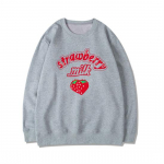 Tumblr Harajuku Kawaii Strawberry Letter dressipluus Naiste Kpop &scaron;ikk armas roosa kampsun soe dressipluus vabaaja t&uuml;drukute topp S must