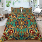 3D Bohemian tr&uuml;kitud voodipesu, &uuml;heinimesevoodi t&auml;issuuruses troopilise mustriga padjap&uuml;&uuml;r ja tekikate Mugav kodukaunistus UK Single 135x200cm