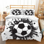 Jalgpalli voodipesu 3D-printimine spordijalgpall tekikate ja padjap&uuml;&uuml;r Magamistoa voodipesu komplekt kaheinimesevoodi t&auml;issuuruses kodukaunistus DE 100x135cm