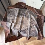 Kvaliteetsed luksuslikud siidist sallid peapael Sallid kaelasall naistele kett siidist sall naiste dekoratiivne sall 90*90cm pruun