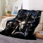 Vintage Skull Print viskamise tekk Kvaliteetsed flanellist tekid Kodu reisitekk Pehme hubane tekk s&uuml;nnip&auml;evakingitus voodikate 75x90cm