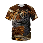 Meeste T-s&auml;rk 3D t&auml;htedega T-s&auml;rk Meeste Loomade T-s&auml;rgid Tiger Suur l&uuml;hikeste varrukatega vabaaja topp S