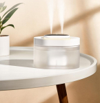 1l topeltotsikuga LED &otilde;huniisutaja 2000mah laetav aku juhtmevaba ultraheli aroomivee difuusor USB udumasin udustaja White