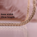 Roosa kullast k&auml;ev&otilde;ru vasest keti k&auml;ev&otilde;ru Itaalia k&auml;sit&ouml;&ouml;na valmistatud rafineeritud sile ja mugav kanda naistele parim kingitus 4mm*19cm