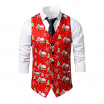 Meeste vintage j&otilde;uluvest Slim Xmas Party Pidulik uhke vestiga jope mantlid S punane