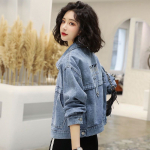 Naiste teksamantel kevadine ja s&uuml;gisene uus korea versioon, lahtine ja moodne v&auml;lismaa l&uuml;hike stiil Lihtne kiri tikanditega tippmood XL