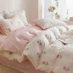 Ins stiilis puhas puuvillane neljaosaline &otilde;pilaskodu voodi padjap&uuml;&uuml;r tekk kattelina kolmeosaline liibuv linade komplekt 1.2m bed sheet model-3PCS