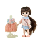 Sariel Celebrities kuulliigendite nukk 16cm + 2 riiet + 2 kingade komplekt, Stella (nukk), Populaarsed m&auml;nguasjad Korea lastele beige