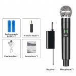 VAORLO juhtmevaba kahe mikrofoniga karaoke 30M &uuml;lekandega kodumeediumimikrofon koos vastuv&otilde;tjaga teleri k&otilde;larite jaoks HD-heli k&otilde;rge eraldusv&otilde;imega Plug and Play 1PC Microphone must
