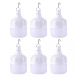 6 komplekti 60 W LED-pirniga laetav avariivalgus, veekindel matkalamp 3 valgusrežiimiga valge