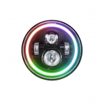 7-tolline LED-esitule &uuml;mmargune esituli koos kaugl&auml;hitule ja DRL v&auml;rvilise nurgaga silmavalgustusega autodele 1 Pack must