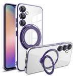 Luksuslik Bracket Magsafe &uuml;mbris Samsung Galaxy S23 FE S24 Ultra A14 A24 A34 A54 Redmi 13C 12C 10C Note 12 11 aluse hoidiku klaasist objektiivi kaitsekate For iPhone 12 Pro lilla
