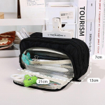 Suure mahutavusega kolmekihiline pliiatsikoti &uuml;mbris T&otilde;mblukuga kirjatarvete kott lastele Lastele pliiatsid hoiuruum &otilde;pilastele koolitarbed