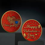 Ma armastan sind m&auml;lestusm&uuml;nt LOVE YOU Love kuld- ja h&otilde;bem&uuml;nt, pulmade k&auml;sit&ouml;&ouml;kaunistus Valentinip&auml;eva kingitus paarile 40*3 kuld