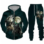 V&auml;rviline Wolf 3D Prinditud Spordidress Hip Hop T&auml;navar&otilde;ivad T&otilde;mblukuga kapuutsid, &Uuml;likond, Mehed, Naised, Laps, vabaaja kapuutsiga dressipluus, s&ouml;rkimiskomplekt 2XL