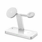 4-&uuml;hes magnetiline juhtmevaba laadija aluspadja kiirlaadimisjaama dokk iPhone'i 15 14 13 12 Pro Max Apple Watchi 8 7 6 5 Airpodi jaoks must