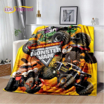Multikas Monster Jam 3D Monster Truck Tekk, Pehme Visketekk Kodu Magamistoa Voodi Diivani Pikniku Reisi Kontori Katteks Laps 150x200cm