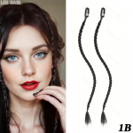 XINRAN s&uuml;nteetilised punutised esik&uuml;ljel tukk, pikk punutud hobusesaba pikendusklamber, juuksepikendused 2tk sirged juuksepaelad naistele Cosplay 45cm