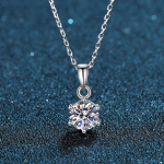 Serenity Real D v&auml;rvi 6,5 mm 1 kat moissanite ripatsiga kaelakee naistele S925 h&otilde;beplaadi Pt950 kaelakett peened ehted 45cm