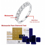 T&auml;ismoissanite s&otilde;rmus 925 Sterling h&otilde;be 18K plaatinaga kaetud teemant ehetega Moissanite 8#