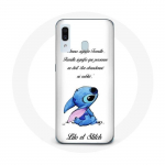 &Uuml;mbris Samsung galaxy A30 Lilo ja Stitch Ohana Quote White jaoks