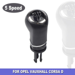 5/6-k&auml;iguline auto k&auml;igukangi nupp nahkpagasiga OPEL VAUXHALL CORSA D 2006 2007 2008 2009 2010 2011 2012 2013 2014 jaoks 5 Speed black