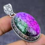 Looduslik vikerkaare kvartsist v&auml;&auml;riskivi 925 h&otilde;bedast ripats 2,09 H5j62