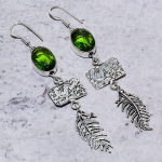 Natural Peridot Gemstone Handmade 925 Sterling Silver Gift Earring 3.19 w1z45