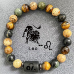Natural Beads k&auml;ev&otilde;rud 12 Horoskoop Lucky Natural Stone Tiger Eye Zodiac helmestega k&auml;ev&otilde;ru naistele Mehed