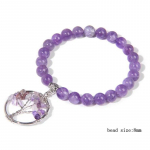 Energia Looduslik Amet&uuml;st K&auml;ev&otilde;ru Tervendav Kvarts Lilla Kristallkivist K&auml;ev&otilde;ru Naiste Ehted Meeste K&auml;ev&otilde;ru Stretch Cure Jooga Leevendus 17cm