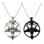 Vintage Pan God Skull Ripatsid Kaelakee Meeste Mood Pentagram Kitsepea Ripats Kett Unisex Luck sulamist gooti kaelakee Ehted
