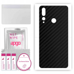 apgo Protective Skin Sticker for the back compatible with Lenovo K6 Enjoy, Wrap Film, Foil, Vinyl - Pattern Carbon Black