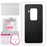 apgo Protective Skin Sticker for the back compatible with Motorola One Zoom, Wrap Film, Foil, Vinyl - Pattern Black Honeycomb