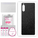 apgo Protective Skin Sticker for the back compatible with Sony Xperia 10 III SOG04, Wrap Film, Foil, Vinyl - Pattern Black Honeycomb