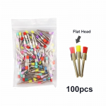 100pcs Dental Prophy Brushes Polishing Polisher Disposable Latch type Mixed color Used for stain removal and polish 100pcs-flat head