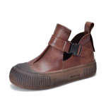 Johnature Vaba aeg &uuml;mmarguse varbaga pehme tallaga kingad Retro ehtsast nahast mitmek&uuml;lgsed naiste tasapinnalised jalan&otilde;ud 35 pruun