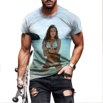 Suvine uus ilus seksikas modell 3D-printimine Meeste T-s&auml;rk Moodne O-kaelusega vabaaja l&uuml;hikeste varrukatega Harajuku Hip Hop Trend Oversized XL