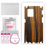 apgo Protective Skin Sticker for the back+sides compatible with Oppo Reno8 4G, Full Wrap Film, Foil, Vinyl - Pattern Tigerwood