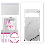 apgo Protective Skin Sticker for the back+sides compatible with Google Pixel 6 Pro, Full Wrap Film, Foil, Vinyl - Pattern White Marble