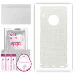 apgo Protective Skin Sticker for the back+sides compatible with Huawei Mate 30 Pro, Full Wrap Film, Foil, Vinyl - Pattern White Fabric