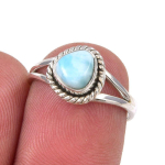 Natural Republic Larimar v&auml;&auml;riskivi k&auml;sitsi valmistatud 925 sterlingh&otilde;be s&otilde;rmus S.5.5 d5R33 gray