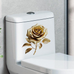 Kuldse roosi seinakleebis vannitoa-WC veepaagi jaoks WC-kaunistuskleebis Lilledega seinakleebised 30x30cm kuld