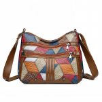 Naiste Crossbody kott, suure mahutavusega emakott, &otilde;mblemisega keskealine pehmest nahast &otilde;lakott Mobiiltelefoni kott kohv