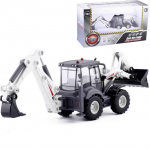 1/50 skaala metallist survevalatud m&auml;nguautode sulamist inertsi kukkumisvastane mudel, neljarattaline multifunktsionaalne ekskavaator, s&otilde;idukite komplekt, m&auml;nguautod, veoautod, j&otilde;ulud 1/50-Size:23*4.7*7.5cm valge