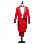 Meeste Slim Fit kleit-&uuml;likond koorikost&uuml;&uuml;mi &uuml;likond lavale esinev jope + p&uuml;ksid, 2-osaline komplekt XL