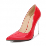 Naiste 11 cm k&otilde;rged kontsad Scarpin Valentine Pumps Naise terava varba tikk-kontsad Naiste pluss suuruses punased l&auml;ikivad alasti h&otilde;bedased kingad 42 punane